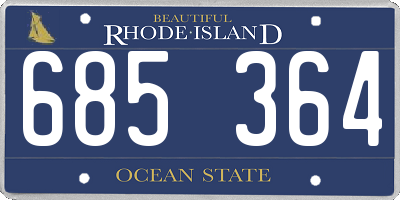 RI license plate 685364