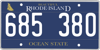 RI license plate 685380