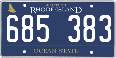 RI license plate 685383