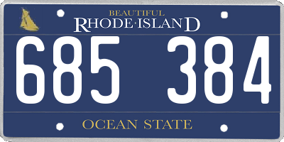 RI license plate 685384