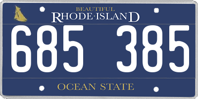 RI license plate 685385