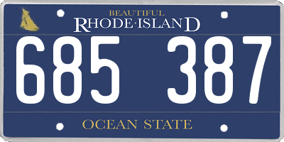 RI license plate 685387
