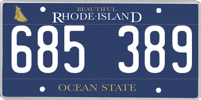 RI license plate 685389