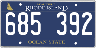 RI license plate 685392