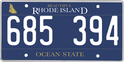 RI license plate 685394