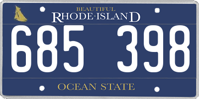 RI license plate 685398