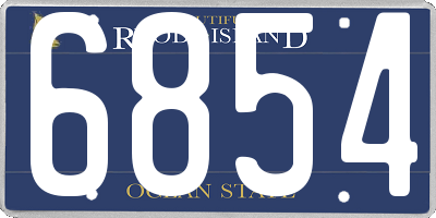 RI license plate 6854