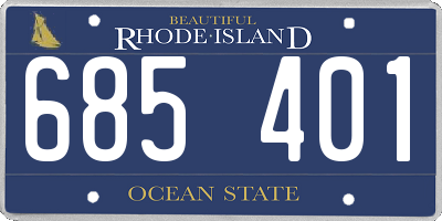 RI license plate 685401