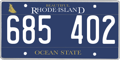 RI license plate 685402