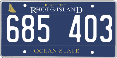 RI license plate 685403