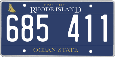 RI license plate 685411