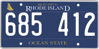 RI license plate 685412