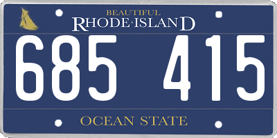 RI license plate 685415
