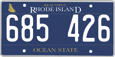 RI license plate 685426