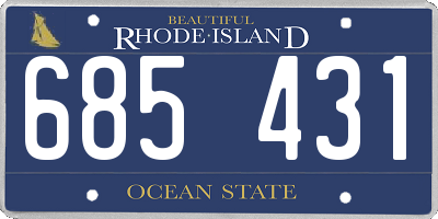 RI license plate 685431