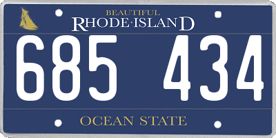 RI license plate 685434