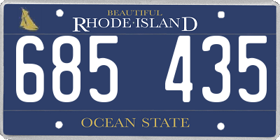 RI license plate 685435