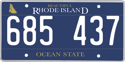 RI license plate 685437