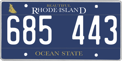 RI license plate 685443