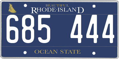 RI license plate 685444