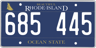 RI license plate 685445