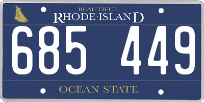 RI license plate 685449