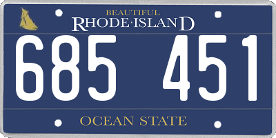 RI license plate 685451