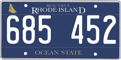 RI license plate 685452