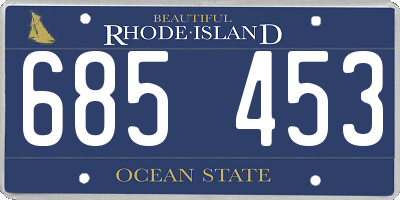RI license plate 685453