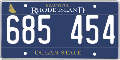 RI license plate 685454