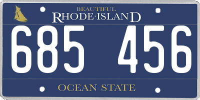 RI license plate 685456