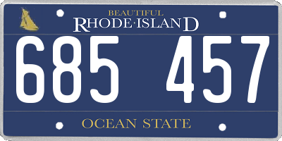 RI license plate 685457