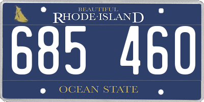 RI license plate 685460