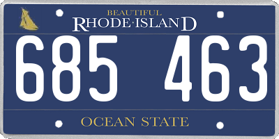 RI license plate 685463