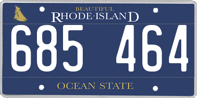 RI license plate 685464