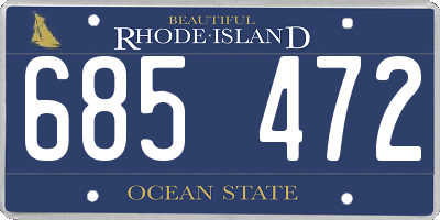 RI license plate 685472