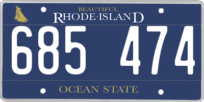 RI license plate 685474