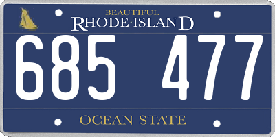 RI license plate 685477