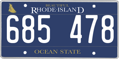 RI license plate 685478