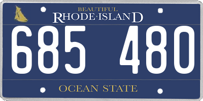 RI license plate 685480
