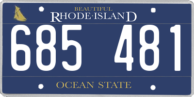 RI license plate 685481