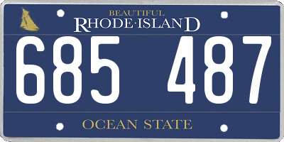 RI license plate 685487