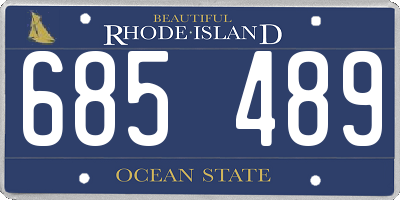 RI license plate 685489