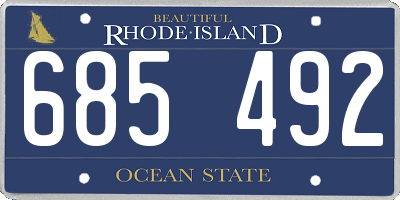 RI license plate 685492