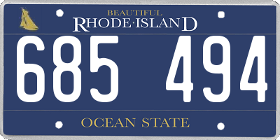 RI license plate 685494