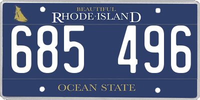 RI license plate 685496