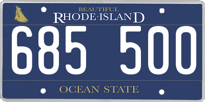 RI license plate 685500