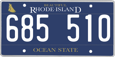 RI license plate 685510