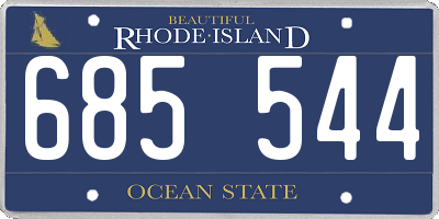 RI license plate 685544