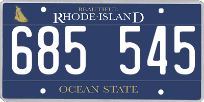 RI license plate 685545